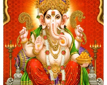 Lord Shri Ganesh - Religious Spiritual Poster for Home OfficeTemple