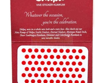 Shilpa Bindi Sticker Kumkum RED Size 7 (4 mm diameter)