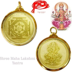 Goddess Laxmi Pendant | Lakshmi Yantra on Back of Locket | Maa Laxmi Pendant for Wealth and Success | Packed In GIFT BACK BOX