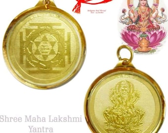 Goddess Laxmi Pendant | Lakshmi Yantra on Back of Locket | Maa Laxmi Pendant for Wealth and Success | Packed In GIFT BACK BOX