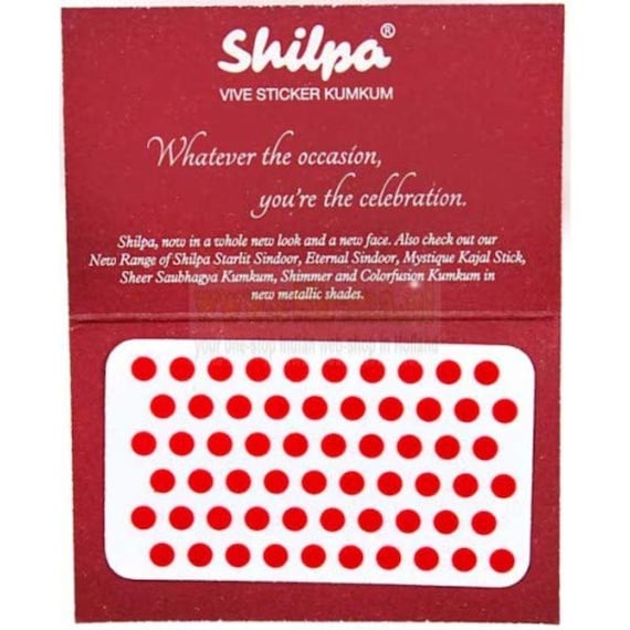 Shilpa Bindi Sticker Kumkum RED Size (4 mm diameter)