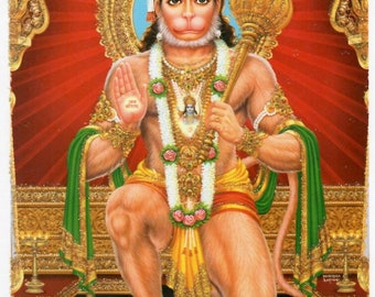 Lord Jai Hanuman Ashirwad Religious Poster for Home Office Temple