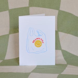 de remerciements | Carte de voeux imprimée Lino | Impression linogravure originale | Imprimé à la main