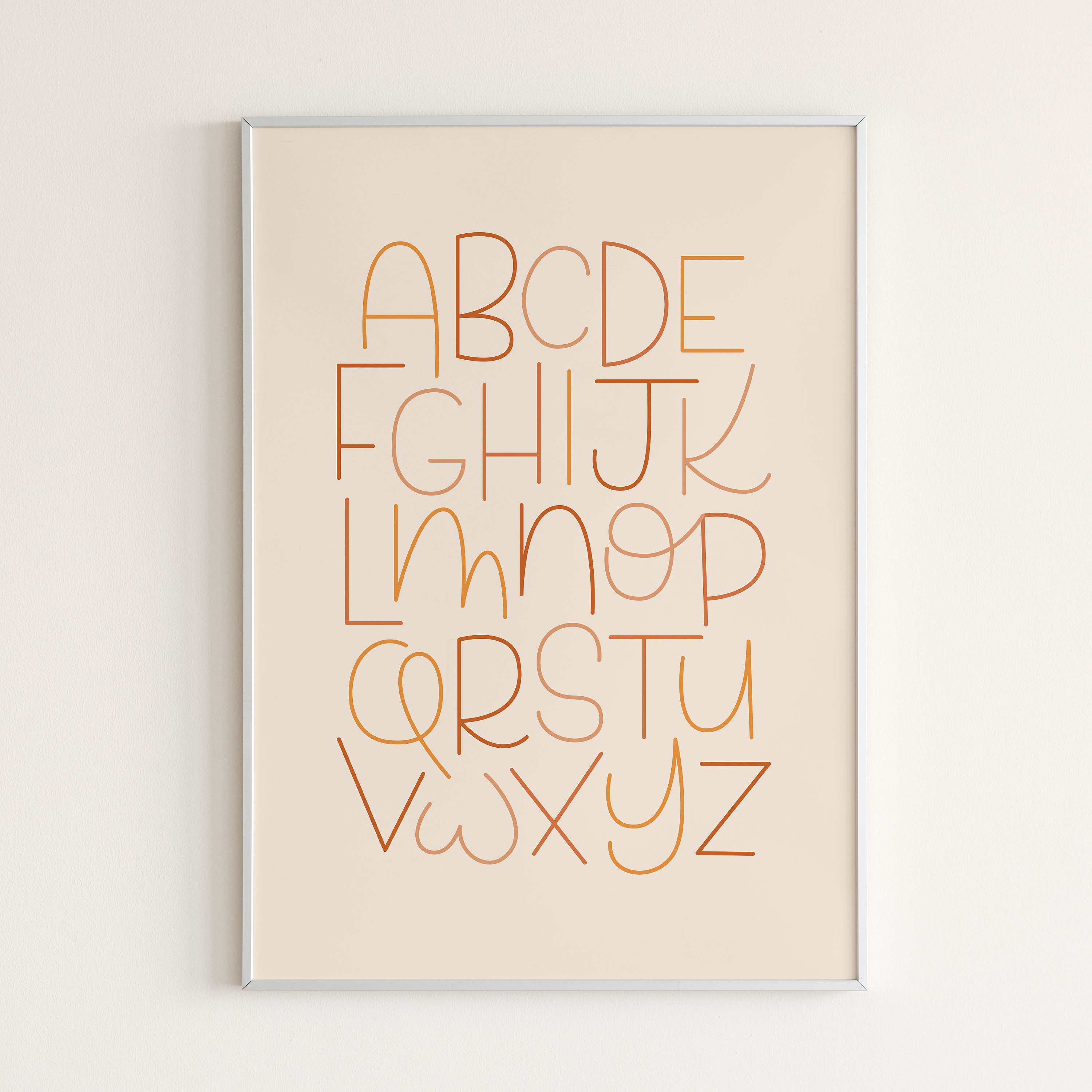 Colour Alphabet Print - Digital Download, Alphabet Poster, ABC Wall Art, ABC Poster, Nursery Decor, Printable Nursery Art, Playroom Decor
