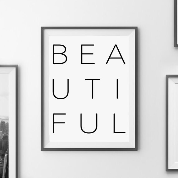 BEAUTIFUL PRINTABLE Word Art Nursery Print Print Black | Etsy