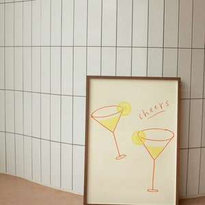 Lemon Drop Martini Matte Art Print - &#39;Cheers&#39;