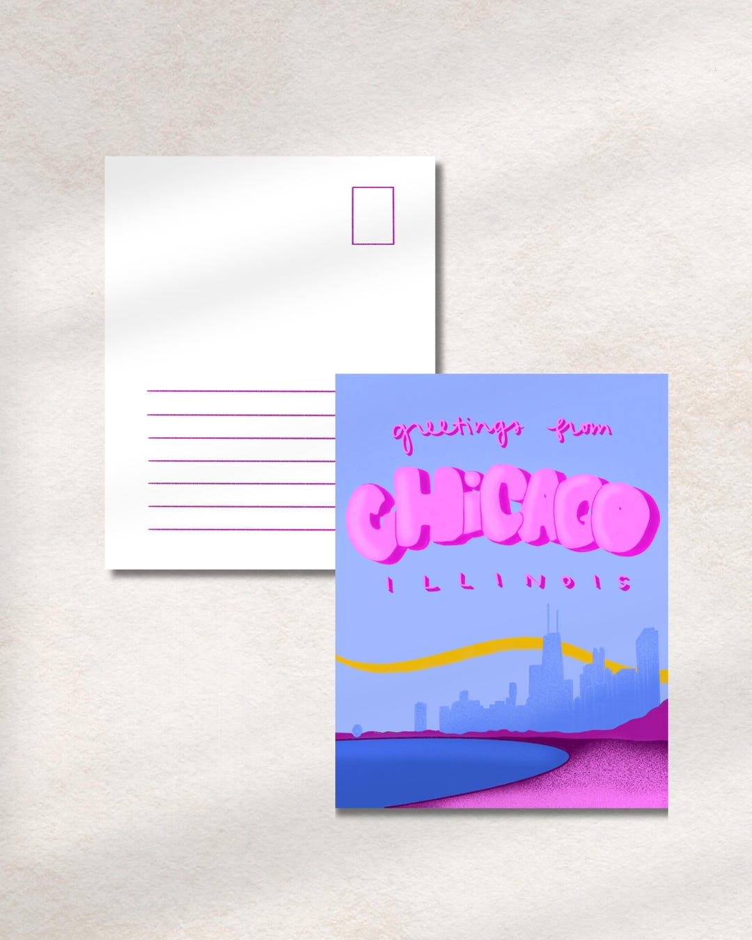 Retro Chicago Postcard Bundle (envelopes Not Included) - Etsy