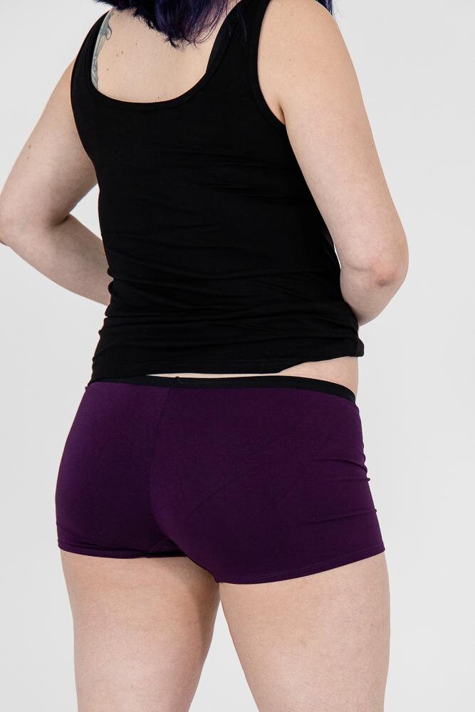 Women's bamboo boxer underwear low ise plain black grey Etsy