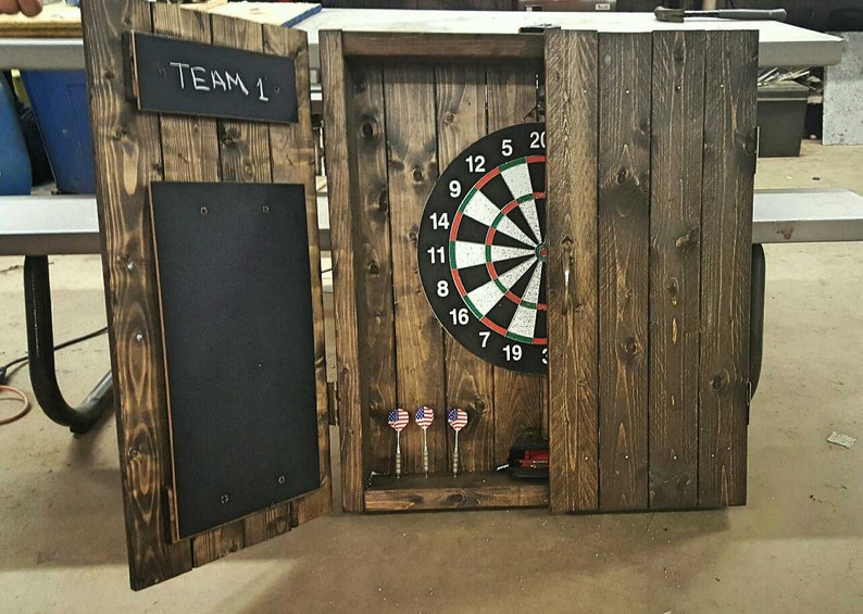 Dartboard Rustic darkstained with doors & Etsy