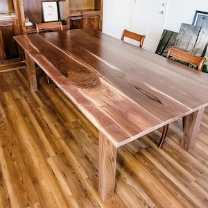 Natural Walnut Dining Table, Large Walnut Farmhouse Table, Solid Walnut Table, Black Walnut Table, Hardwood Kitchen Table - All Sizes!