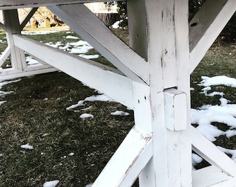 Shabby Chic Table, Distressed Farmhouse Table, Antique White Farm Table, Rustic Farm Table, Custom Farm Table - All Sizes and Stains