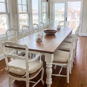 Beach House Farmhouse Table, Custom Long Farm Table, Custom Wood Table, Large Farmhouse Table, Barn Table, Cottage Farmhouse Table