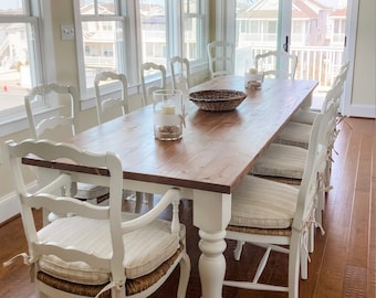 Beach House Farmhouse Table, Custom Long Farm Table, Custom Wood Table, Large Farmhouse Table, Barn Table, Cottage Farmhouse Table