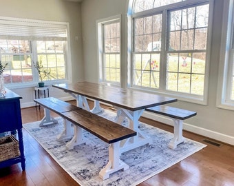 Large Farmhouse Table, Rustic Farm Table, Farmhouse Dining Table, Rustic Modern Table, Natural Wood Table, Custom Rustic Kitchen Table