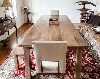 Custom Walnut Table, Black Walnut Dining Table, Large Walnut Farmhouse Table, Black Walnut Table, Hardwood Dining Room Table - All Sizes!