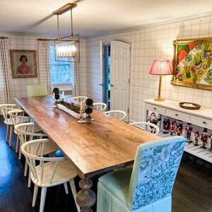 Custom Massive Modern Table, Chunky Balled Farmhouse Table, Turned Leg Table, Custom Dining Table, Bulb Leg Table, Modern Farmhouse Table