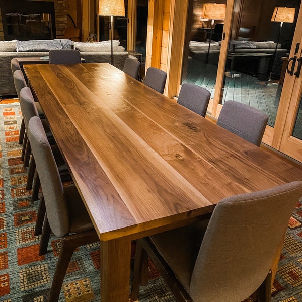 Mesa de comedor de nogal negro, mesa grande de granja de nogal, mesa de nogal macizo, mesa de nogal negro, mesa de cocina de madera dura: ¡todos los tamaños!