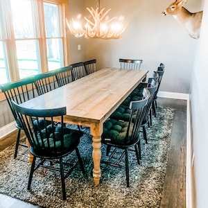 Natural Farmhouse Table, Long Farm Table, Custom Wood Table, Large Farmhouse Table, Kitchen Table, Barn Table, Handmade Farmhouse Table