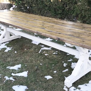Distressed Farmhouse Table, Antique White Farm Table, Rustic Farm Table, Custom Farm Table, Wooden Kitchen Table - All Sizes and Stains