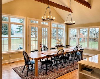 Custom White Oak Table, Parsons Table, Custom White Oak Table, Custom Hardwood Modern Table, Large Dining Room Table, Oak Kitchen Table