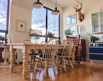 Natural Wood Farmhouse Table, Large Farm Table, Custom Wood Table, Rustic Farm Table, Kitchen Table, Barn Table, Natural Farmhouse Table