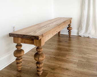 Modern Farmhouse Bench, Farmhouse Bench, Chunky Modern Bench, Dining Room Bench, Natural Wood Bench, Dining Wood Bench, Custom Wood Bench