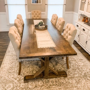 Maple Farmhouse Table, Custom Maple Hardwood Table, Farm Table with Breadboard Ends, Large Dining Room Table, Kitchen Table, Hardwood Table