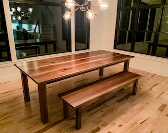 Custom Walnut Table, Black Walnut Table, Walnut Dining Table, Natural Wood Table, Large Walnut Table, Solid Black Walnut Table - All Sizes!