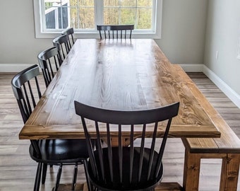 Large Farmhouse Table, Custom Farm Table, Farmhouse Dining Table, Rustic Modern Table, Natural Wood Table, Real Wood Table - All Sizes