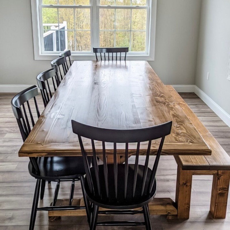 Rustic Wood Dining Table - Etsy