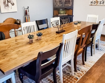 Natural Large Farmhouse Table Long Farmhouse Table Kitchen Table Custom Dining Table 12 Foot 13 Foot 14 Foot Table All Sizes Stains