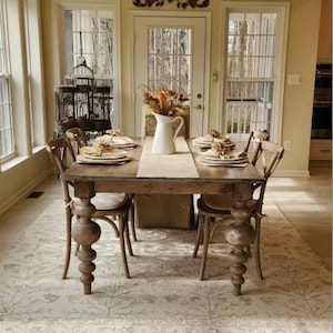 Custom Turned Leg Table, Chunky Balled Farmhouse Table, Massive Modern Table, Custom Dining Table, Bulb Leg Table, Modern Farmhouse Table