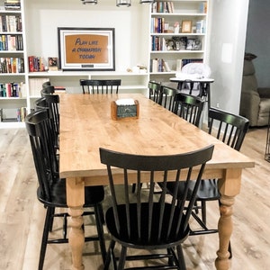 Custom Natural Wood Table, Farmhouse Table, Long Farm Table, Large Rustic Farmhouse Table, Kitchen Table, Barn Table, Modern Farmhouse Table