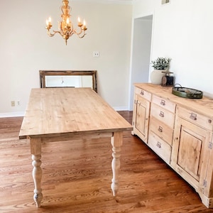 Custom Dining Table, Farmhouse Table, Massive Modern Table, Large Dining Table, Turned Leg Table, Natural Wood Farmhouse Table
