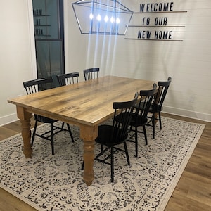 Extra Large Farmhouse Table, Long Farm Table, Custom Wood Table, Rustic Farmhouse Table, Kitchen Table, Barn Table, Turned Leg Table
