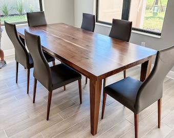 Black Walnut Table, Large Black Walnut Table, Custom Walnut Dining Table, Black Walnut Kitchen Table, Black Walnut Table with Tapered Legs