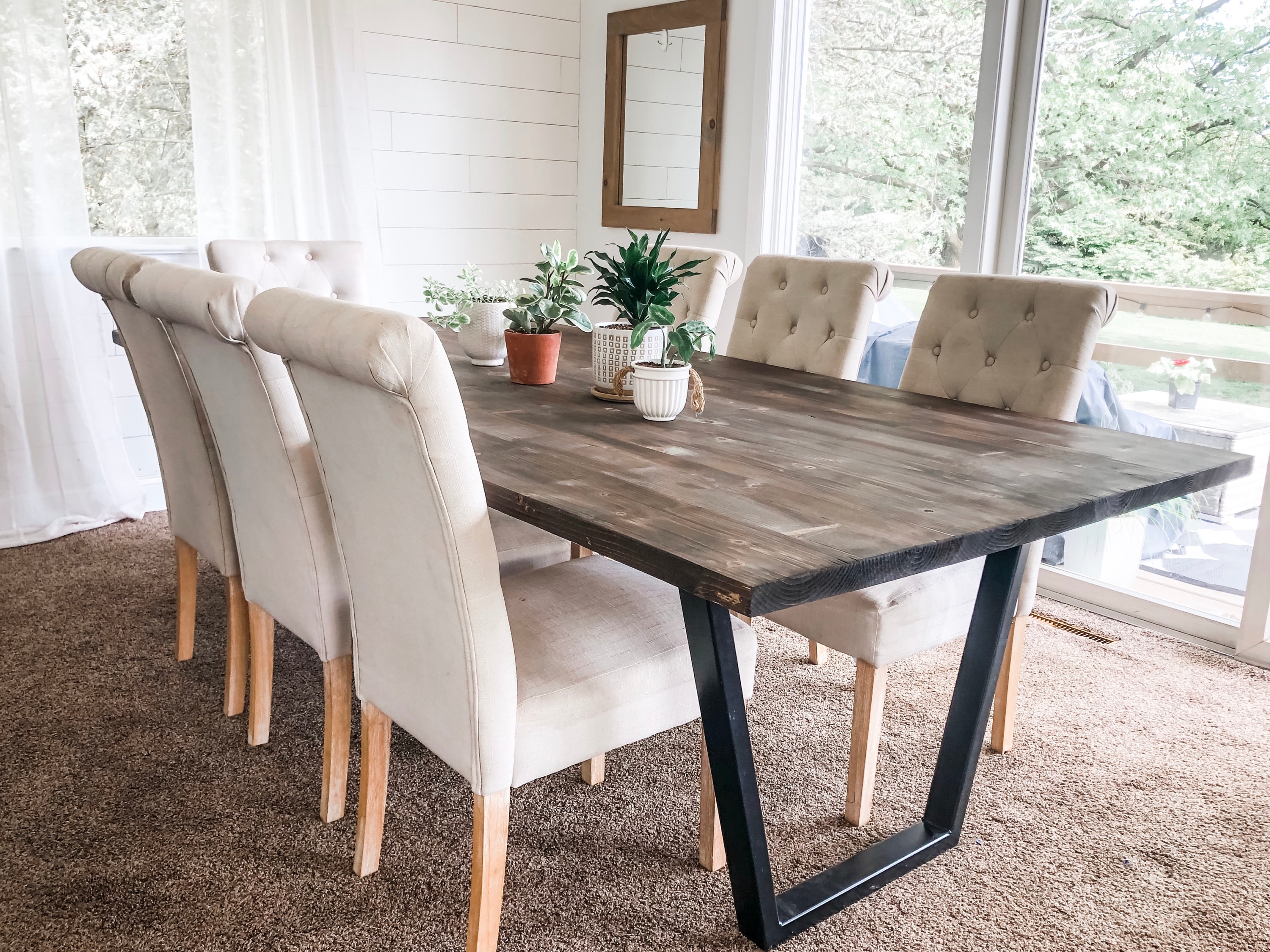 Farmhouse Table With Metal Legs Custom Farm Table Steel Leg