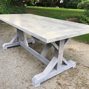 Rustic Farmhouse Table, Farm Table, Pedestal Farm Table, Rustic Kitchen Table, Wood Dining Table, Custom Farm Table - All Sizes + Stains