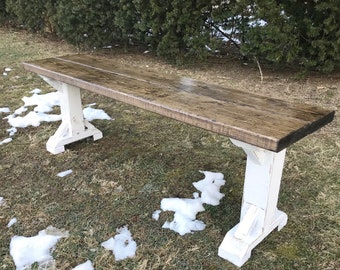 Farmhouse Bench, Farm Bench, Rustic Bench, Antique Bench, Entryway Bench, Kitchen Table Bench, Custom Bench, Wooden Bench