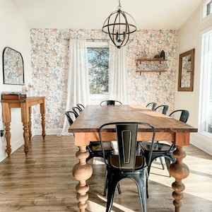 Farmhouse Table, Turned Leg Table, Chunky Balled Farm Table, Large Modern Table, Custom Dining Table, Turned Leg Table, Modern Farm Table