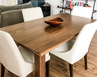 Black Walnut Dining Table, Custom Walnut Farmhouse Table, Solid Natural Walnut Table, Black Walnut Table, Hardwood Kitchen Table - All Sizes