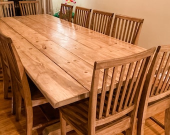 Large Custom Farmhouse Table, Rustic Farm Table, Farmhouse Dining Table, Rustic Table, Natural Wood Table, Kitchen Table - All Sizes!