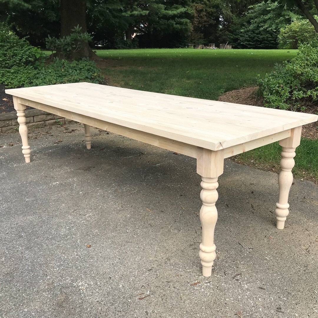 Natural Wood Farm Table, Farmhouse Table, Rustic Table, Kitchen Table ...