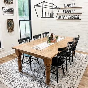 Custom Farmhouse Table, Rustic Farm Table, Farmhouse Dining Table, Farm Kitchen Table, Custom Farm Table, Spindle Leg Farm Table - All Sizes