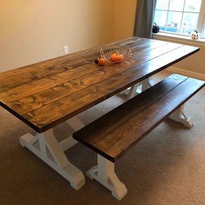 Custom Farmhouse Table, Rustic Wood Table, Large Farm Table, Long Farmhouse Dining Table, Farm Kitchen, Modern Farm Table - All Sizes!