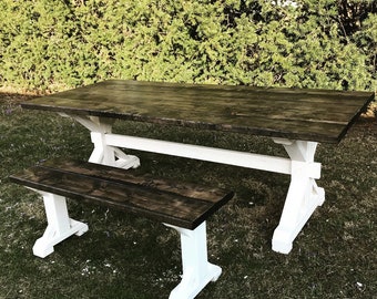 Custom Farm Table, Farmhouse Table, Distressed Wood Table, Wooden Farm Table, Dining Room Table, Barn Table - All Sizes & Stains