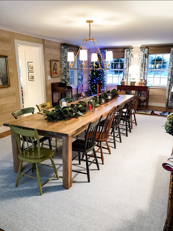 Custom Natural Farmhouse Table Long Farm Table Large Farm Table