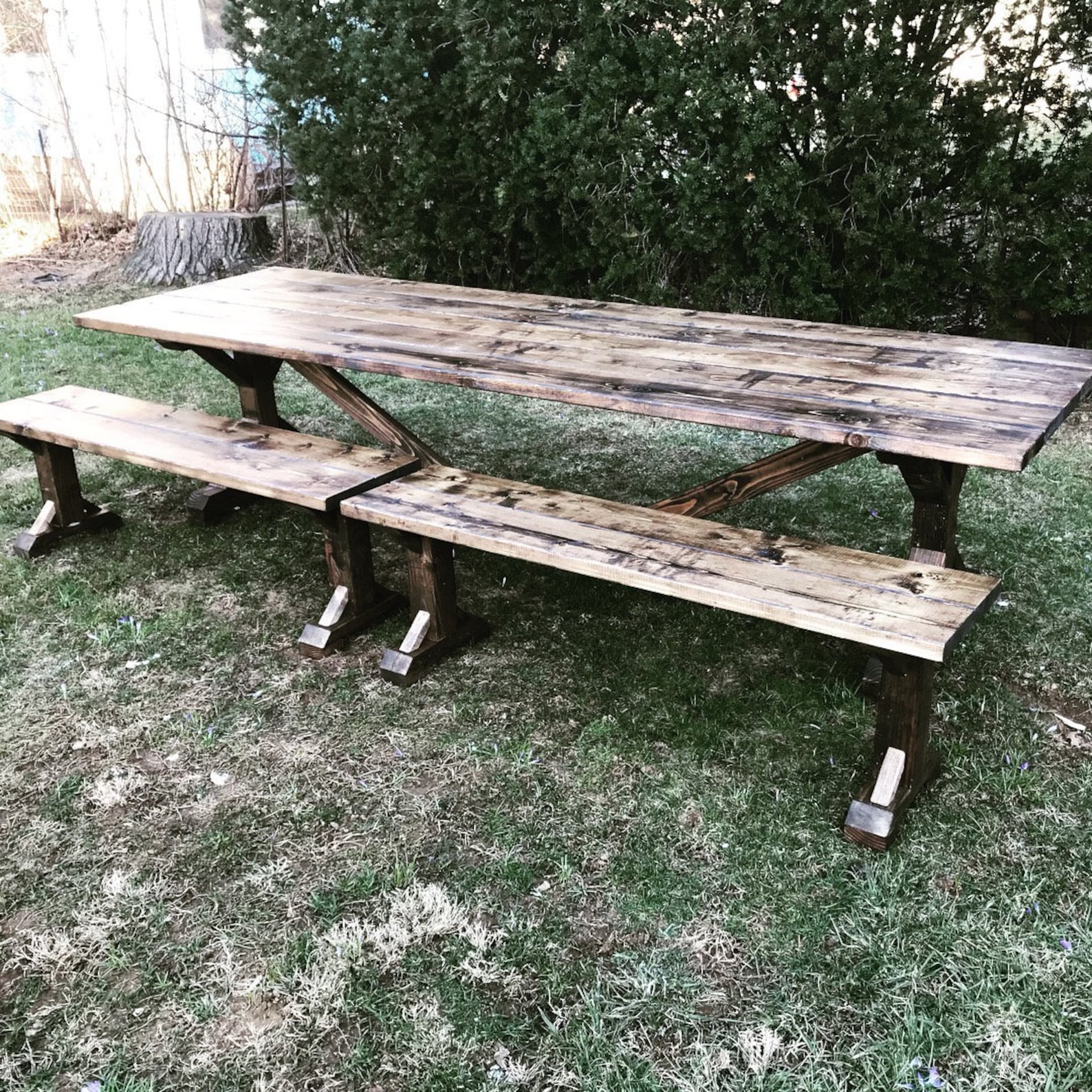 Custom Handmade Rustic Pine Farmhouse Table, Solid Wood Dining Table - Etsy