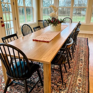White Oak Parsons Table, Large Hardwood Table, Custom White Oak Table, Custom Modern Table, Long Dining Room Table, Custom Oak Kitchen Table