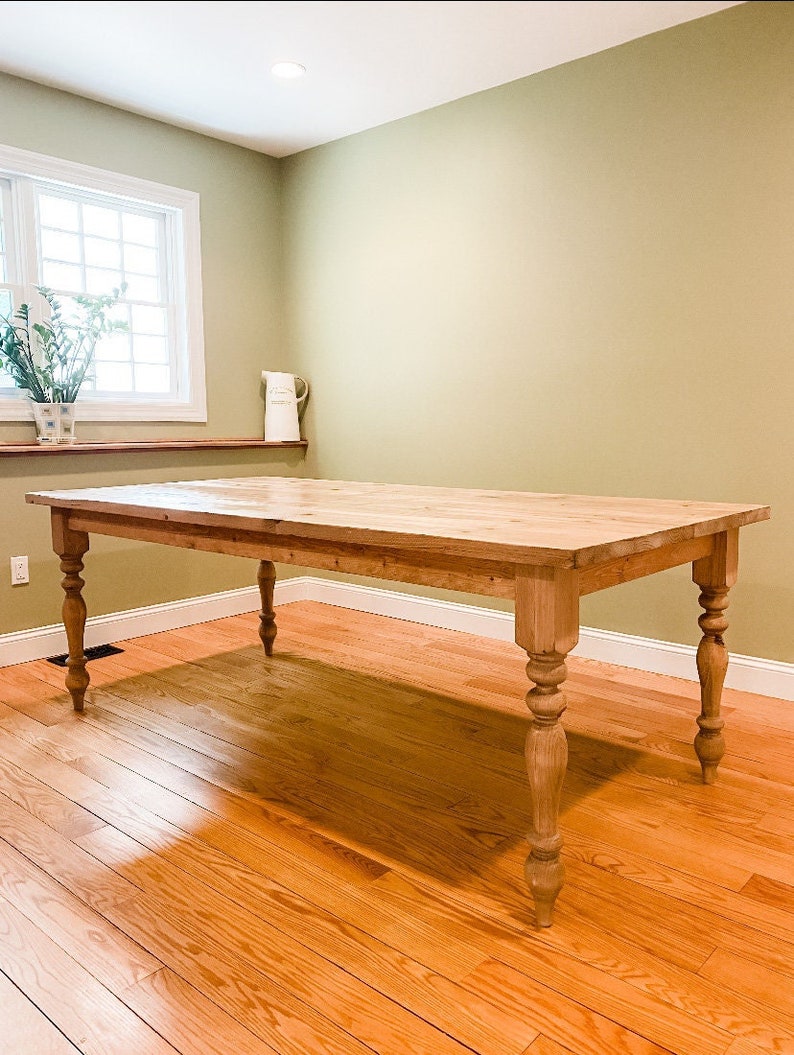 Handmade Rustic Pine Farmhouse Table, Spindle Leg Dining Table - Etsy